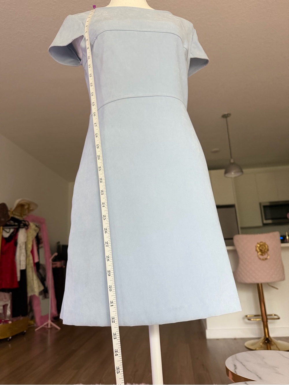 Rampage Pale Blue Short Sleeve Sheath Dress - Picture 6 of 7